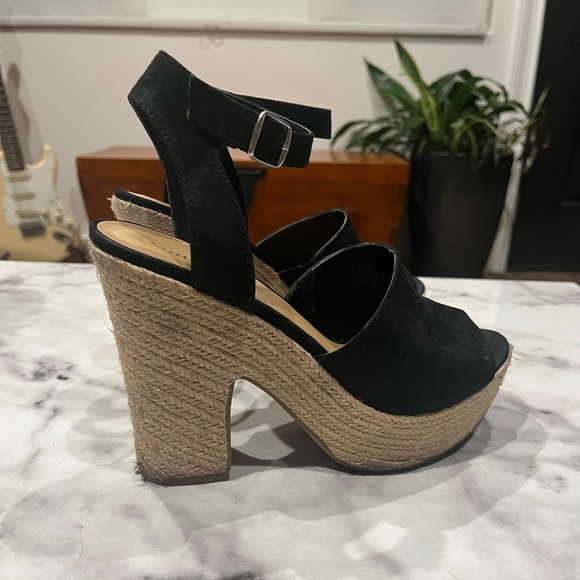 Black Suede Platform Espadrille by Sun + Stone Fey 8 - Picture 13 of 16